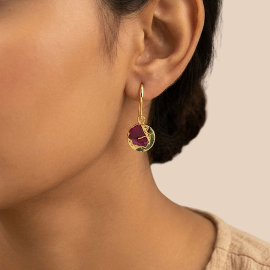 Gold Multi Color Mojave Turquoise Dangle Earrings: Kintsugi Inspired Minimalist Rainbow Earrings