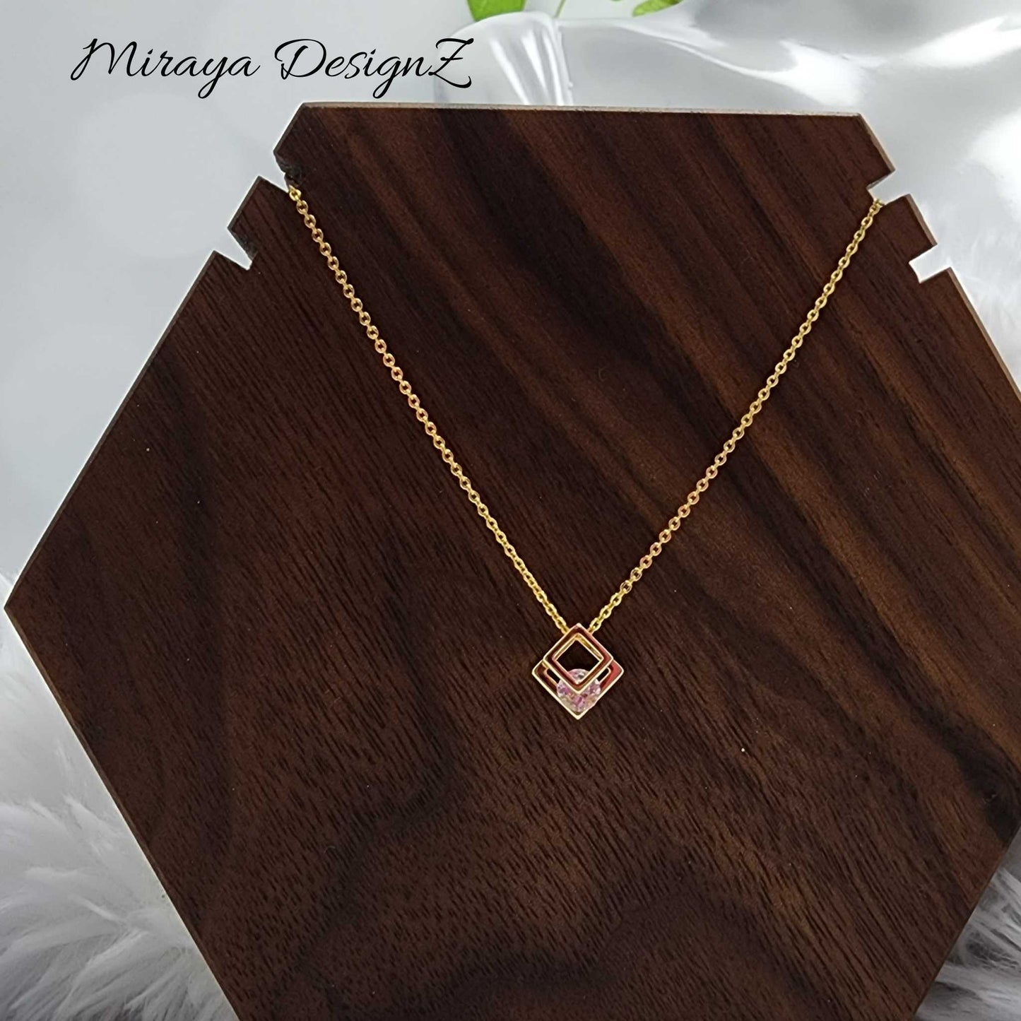 Geometric Square Necklace