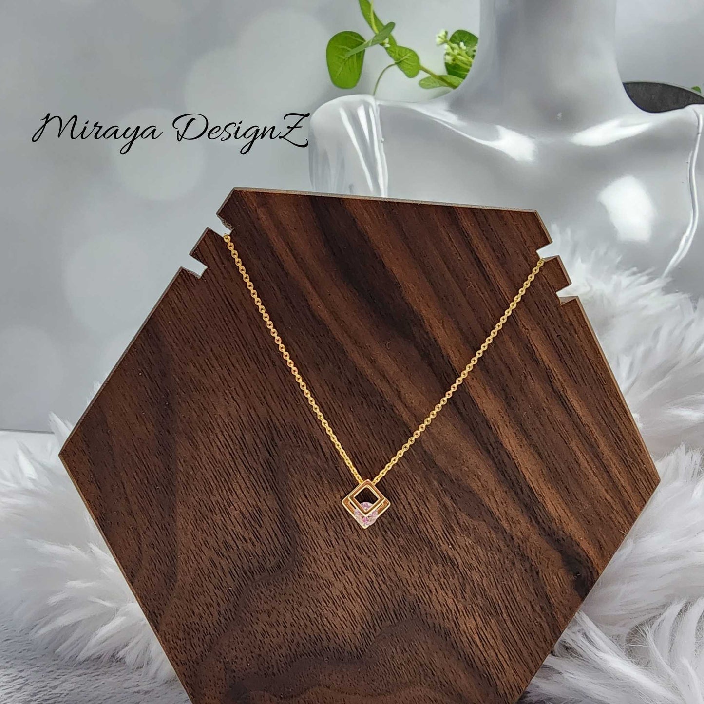 Geometric Square Necklace