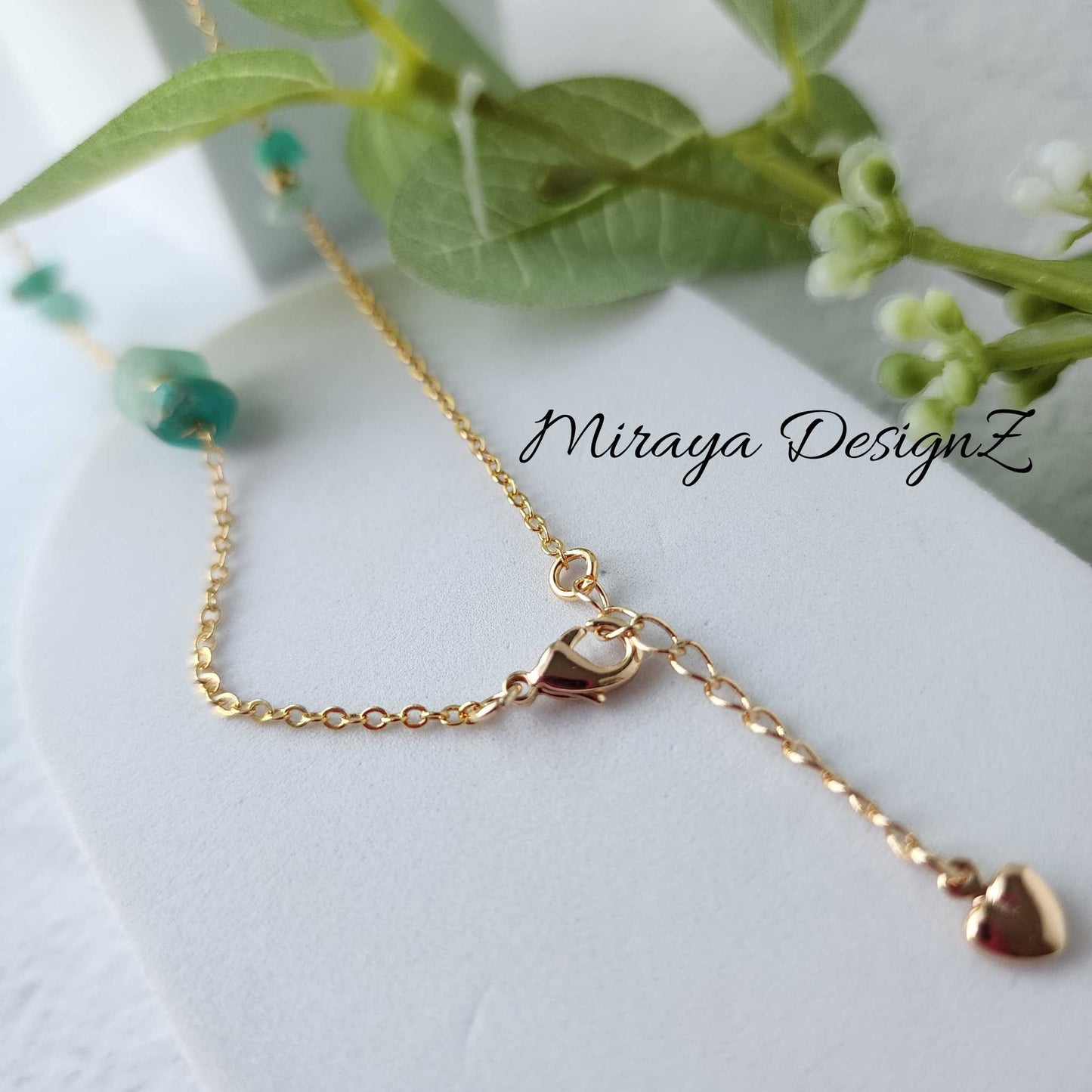 Dainty Long Necklace - Amazonite