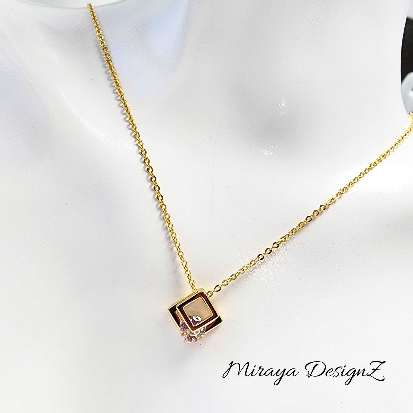 Geometric Square Necklace