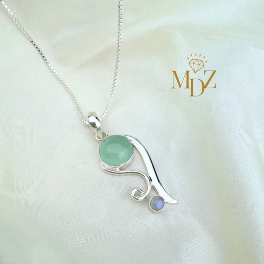 Aqua Chalcedony Necklace