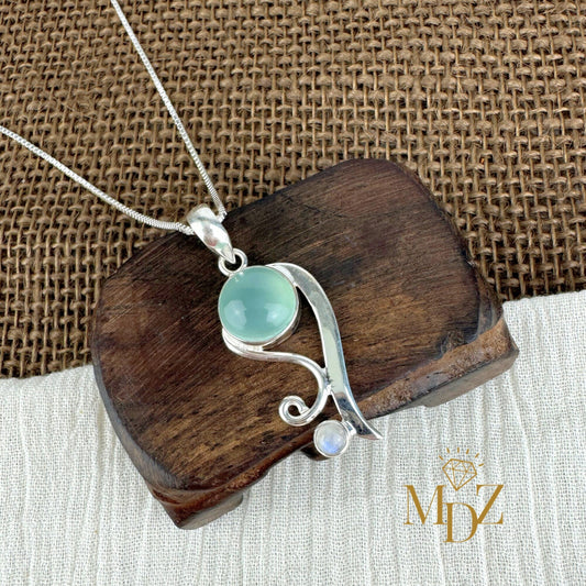 Aqua Chalcedony Necklace