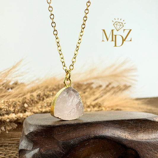 Raw Rose Quartz Necklace