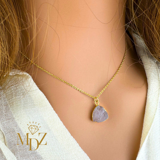 Natural Raw Rose Quartz Necklace