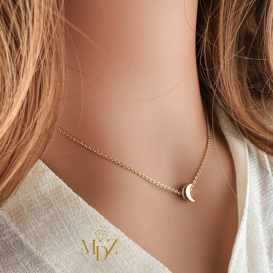 Danity Gold Half Moon Necklace