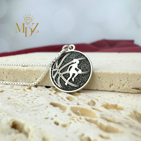 Girls Basketball Necklace
