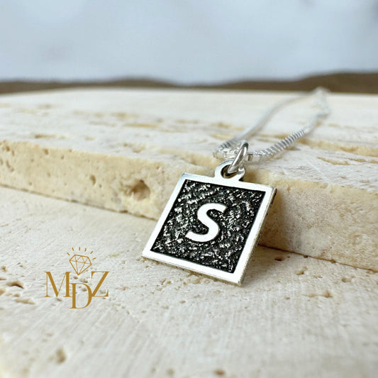 Square Initial Necklace