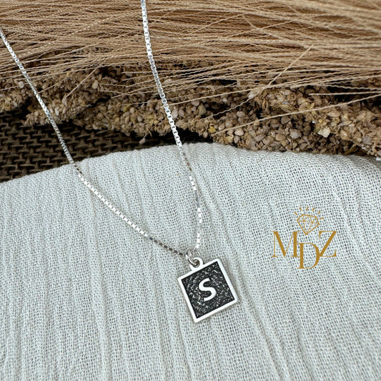 Square Initial Necklace