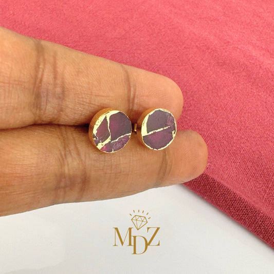 Minimalist Ruby Stud Earrings