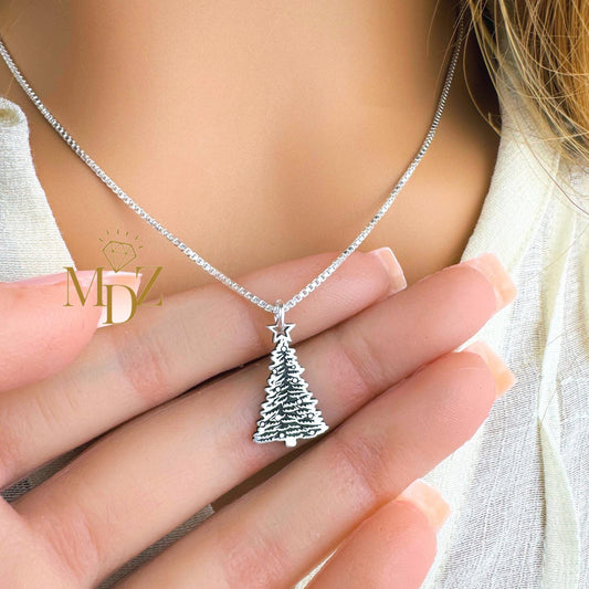 Sterling Silver Christmas Tree Necklace