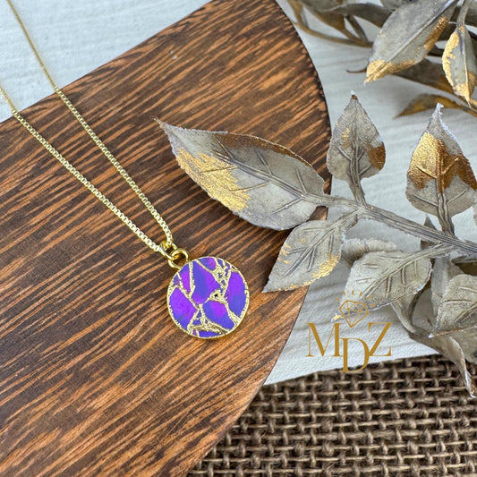 Purple Round Mojave Turquoise Necklace