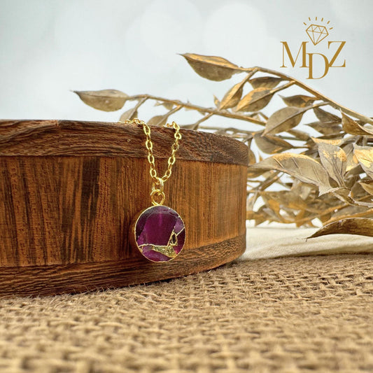 Ruby Red Round Mojave Turquoise Necklace