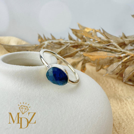 Natural Blue Apatite Ring