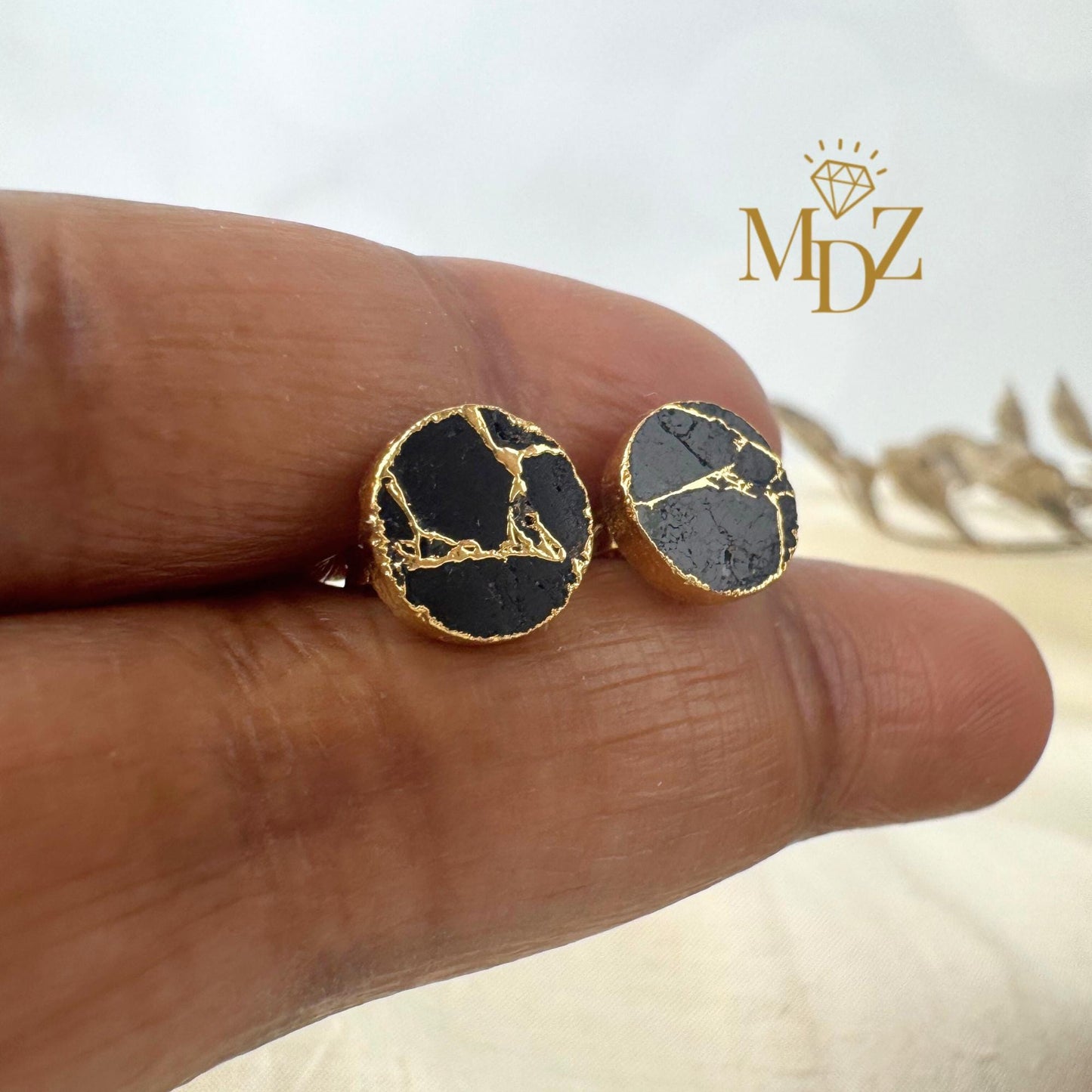 Minimalist Black Stud Earrings