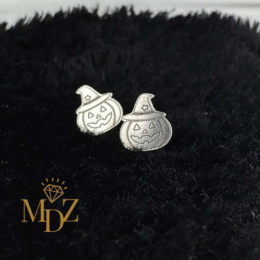 Spooky Jack O Lantern Pumpkin Stud Earrings