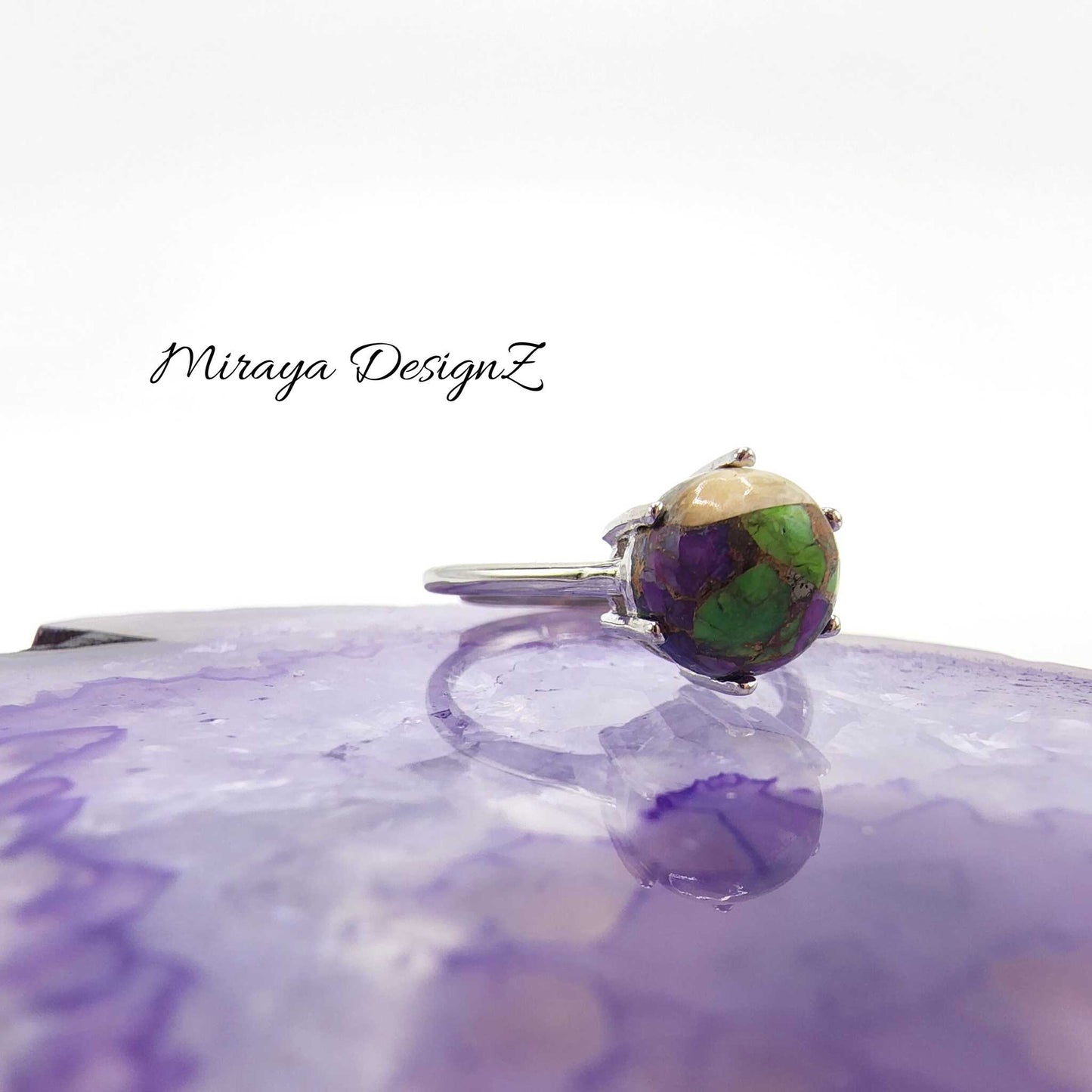 Multi Color Green Mohave Turquoise Ring