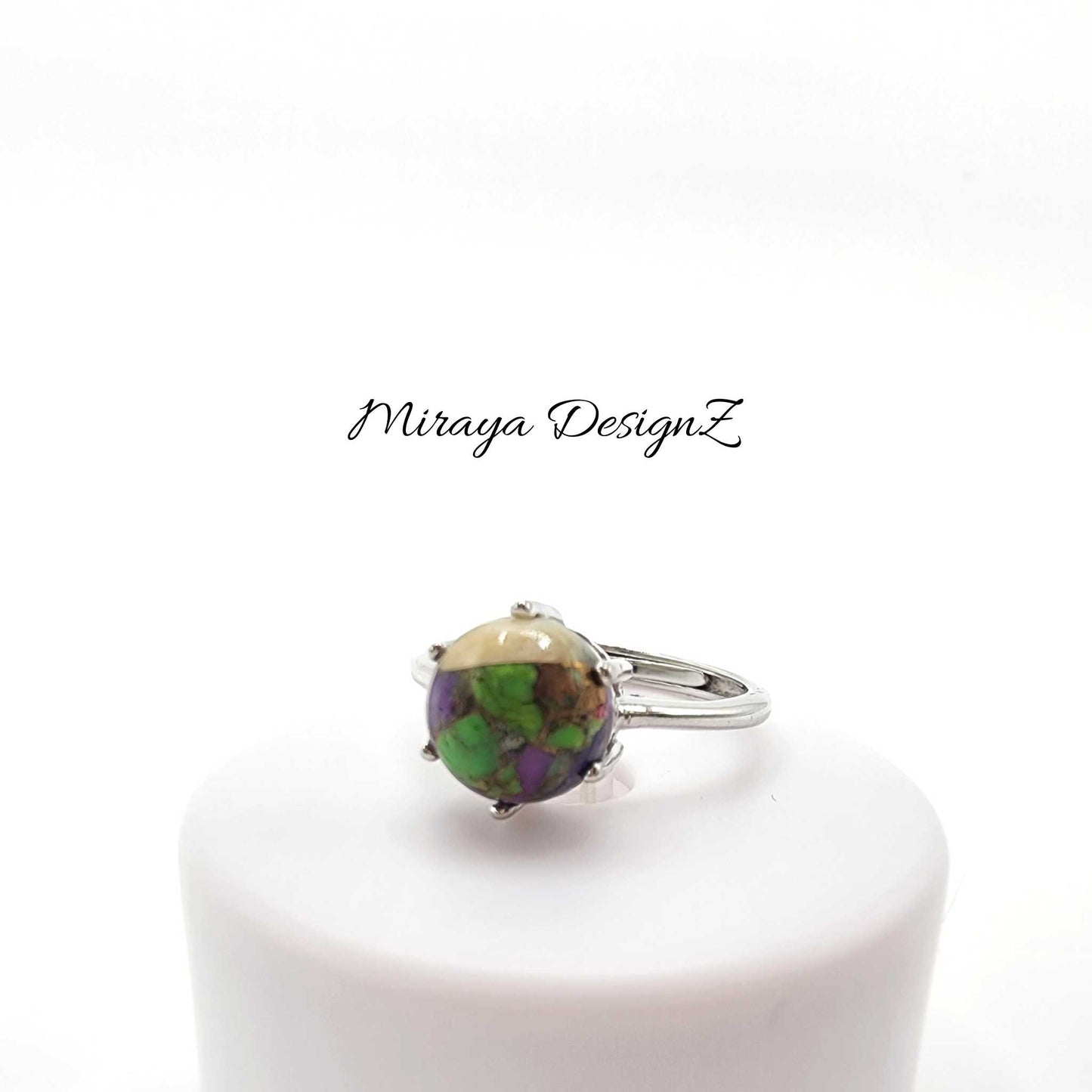 Multi Color Green Mohave Turquoise Ring