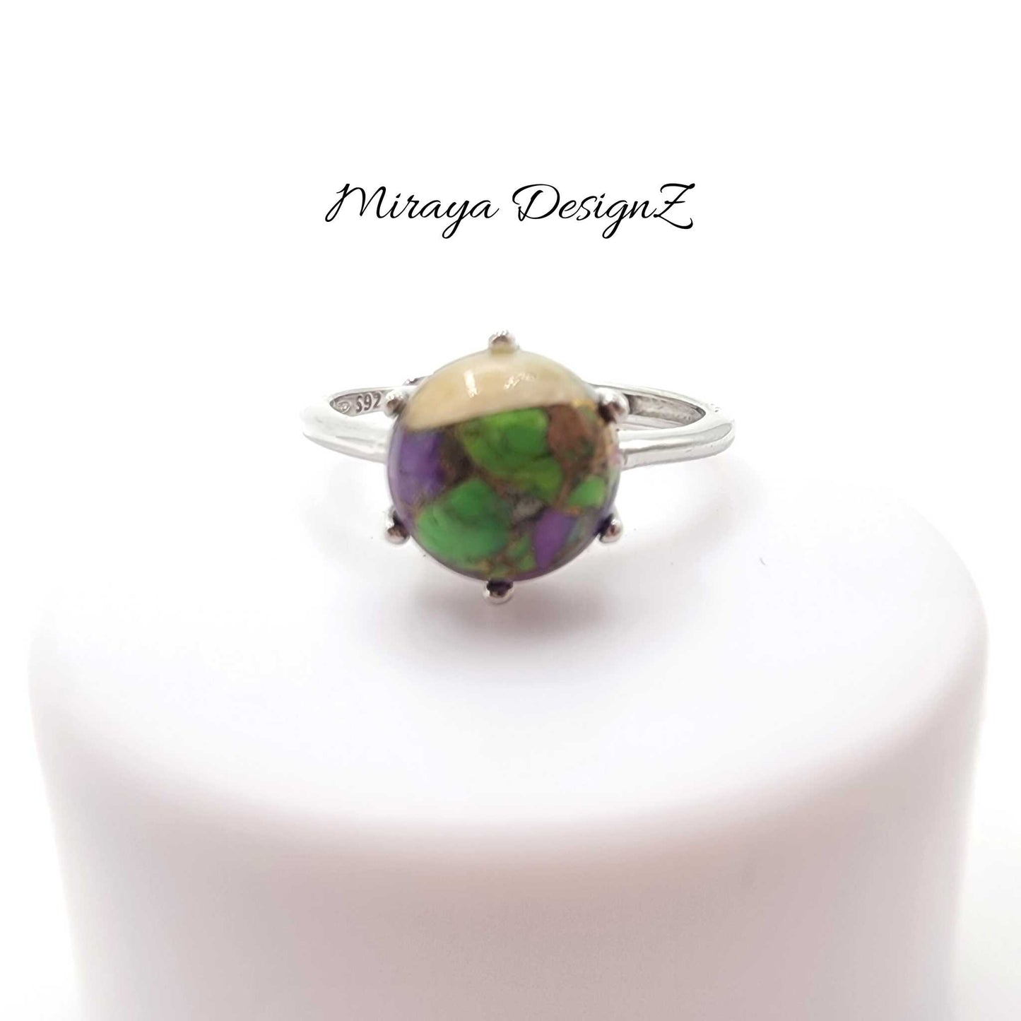 Multi Color Green Mohave Turquoise Ring