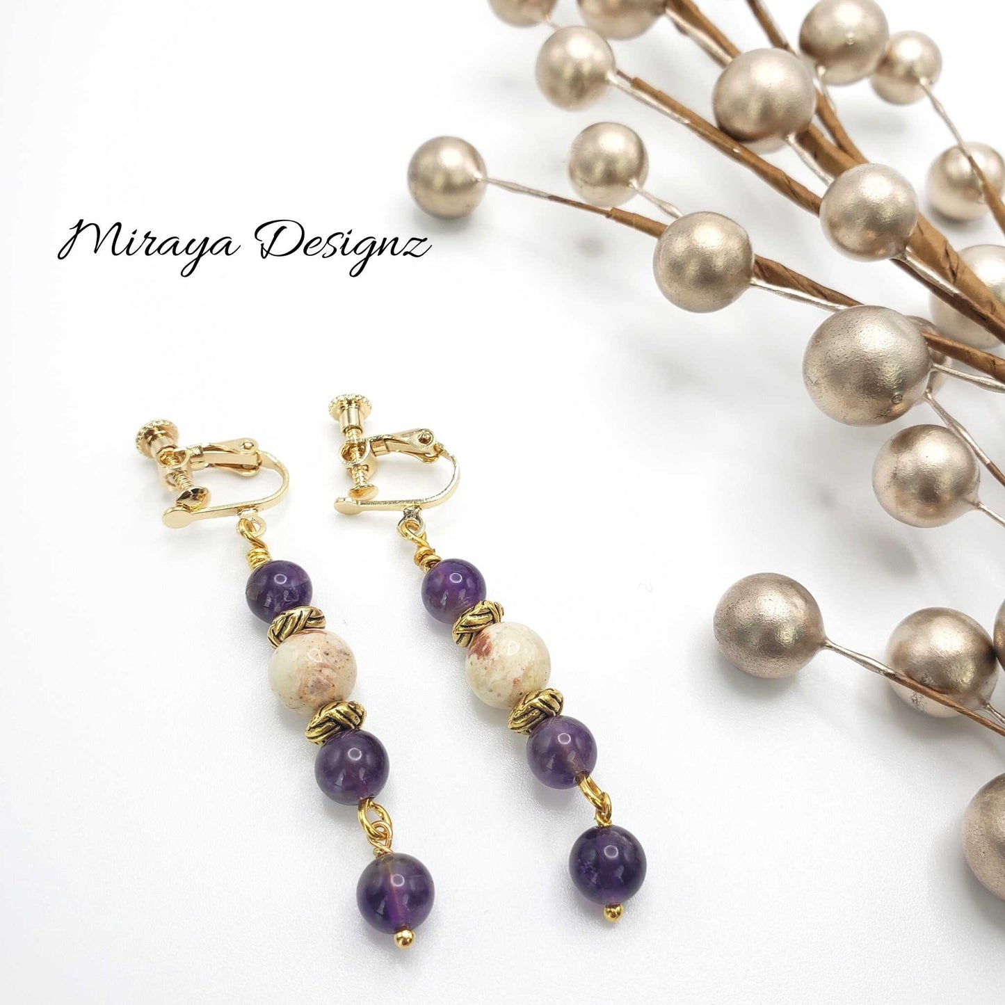 Round Amethyst Beads Necklace