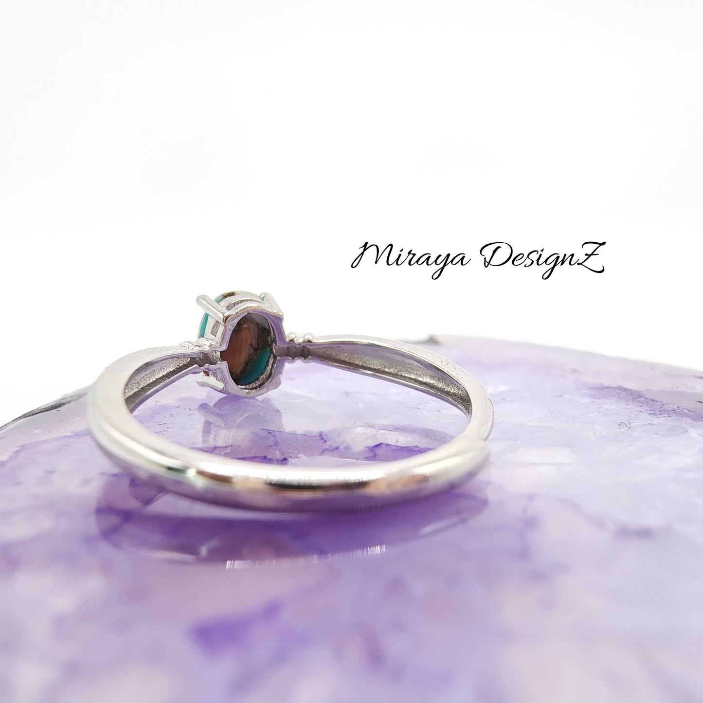 Oval Multi Color Blue Mohave Turquoise Ring