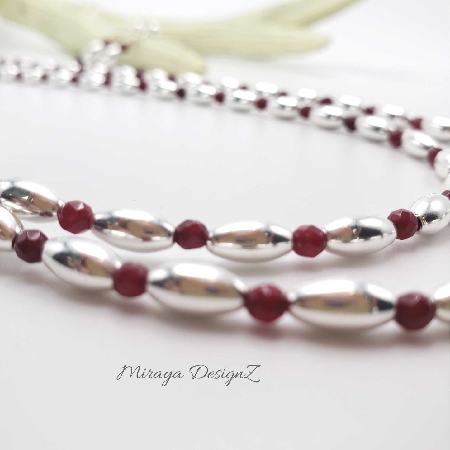 Double Strand Silver Necklace