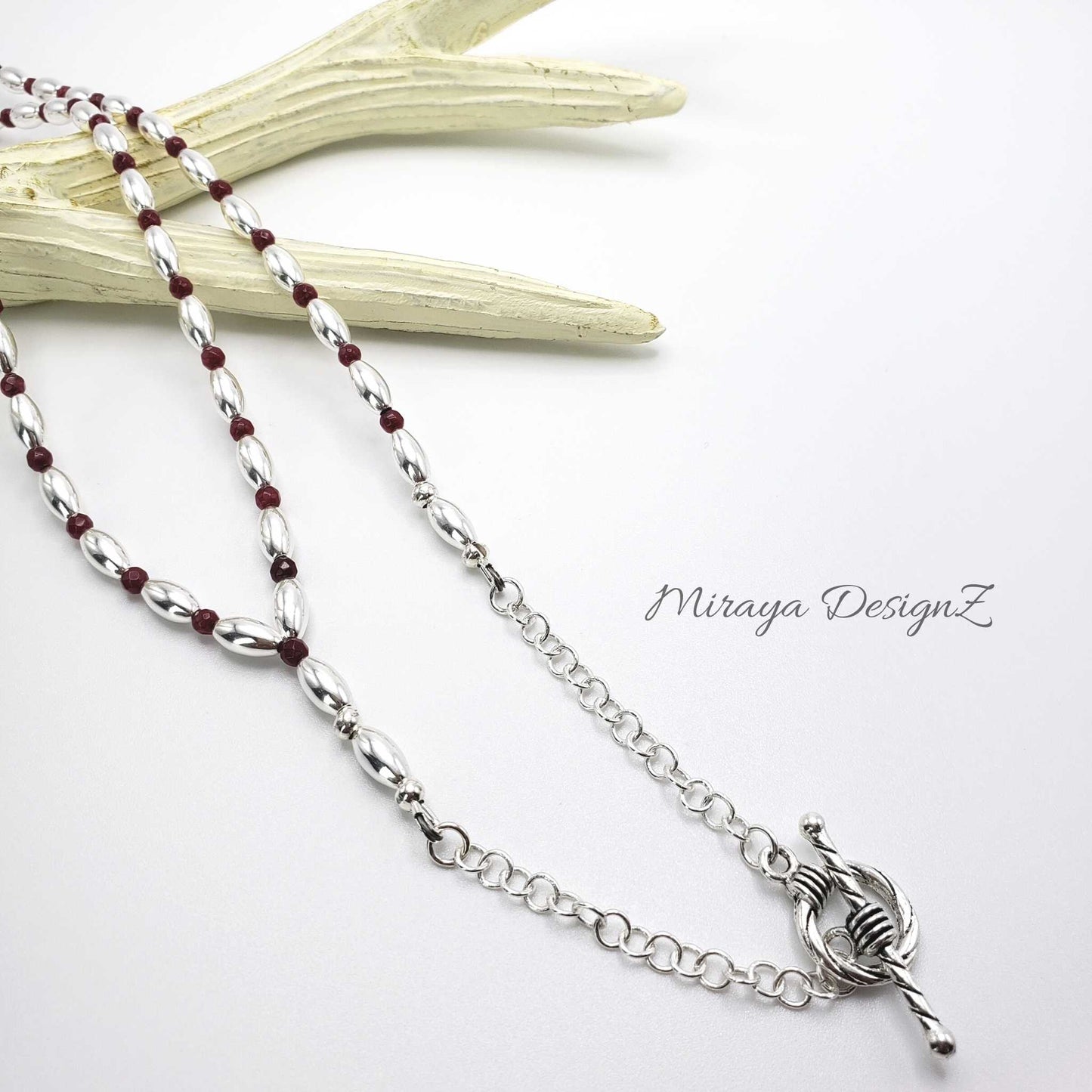 Double Strand Silver Necklace