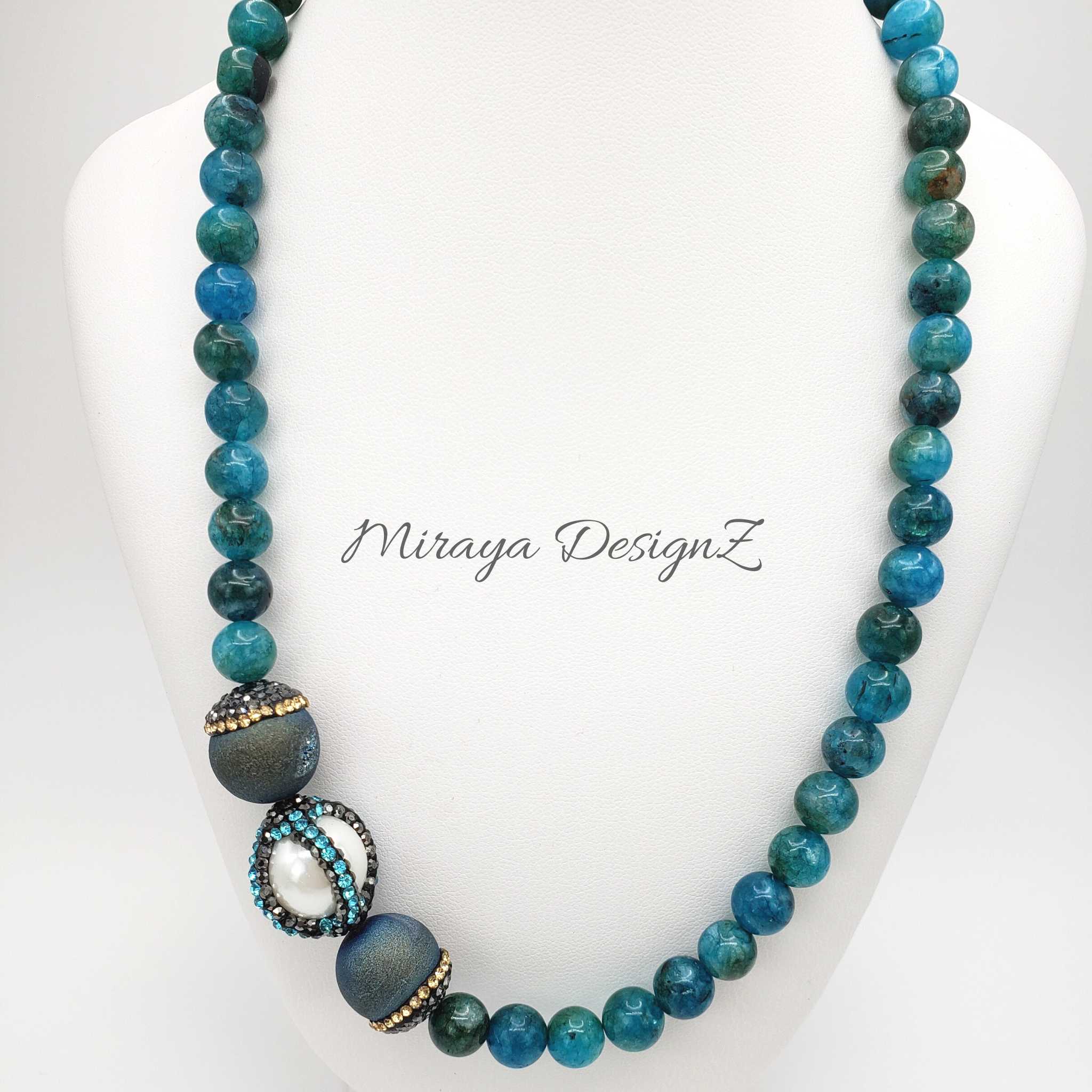Blue Apatite Necklace – Miraya DesignZ