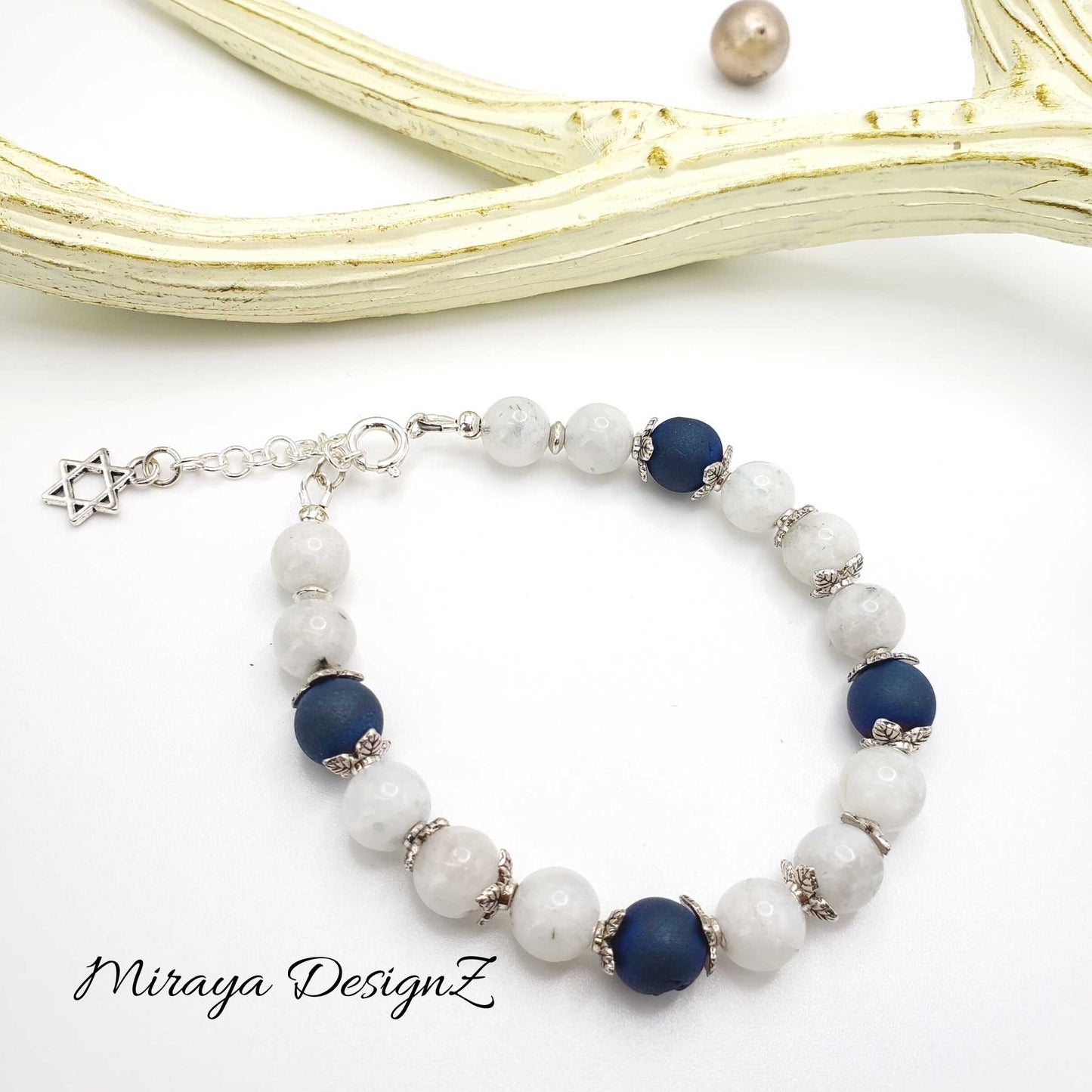 Moonstone Bead Bracelet