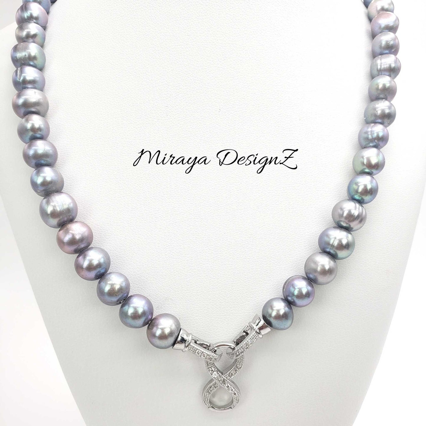 Silver Gray Pearl Necklace