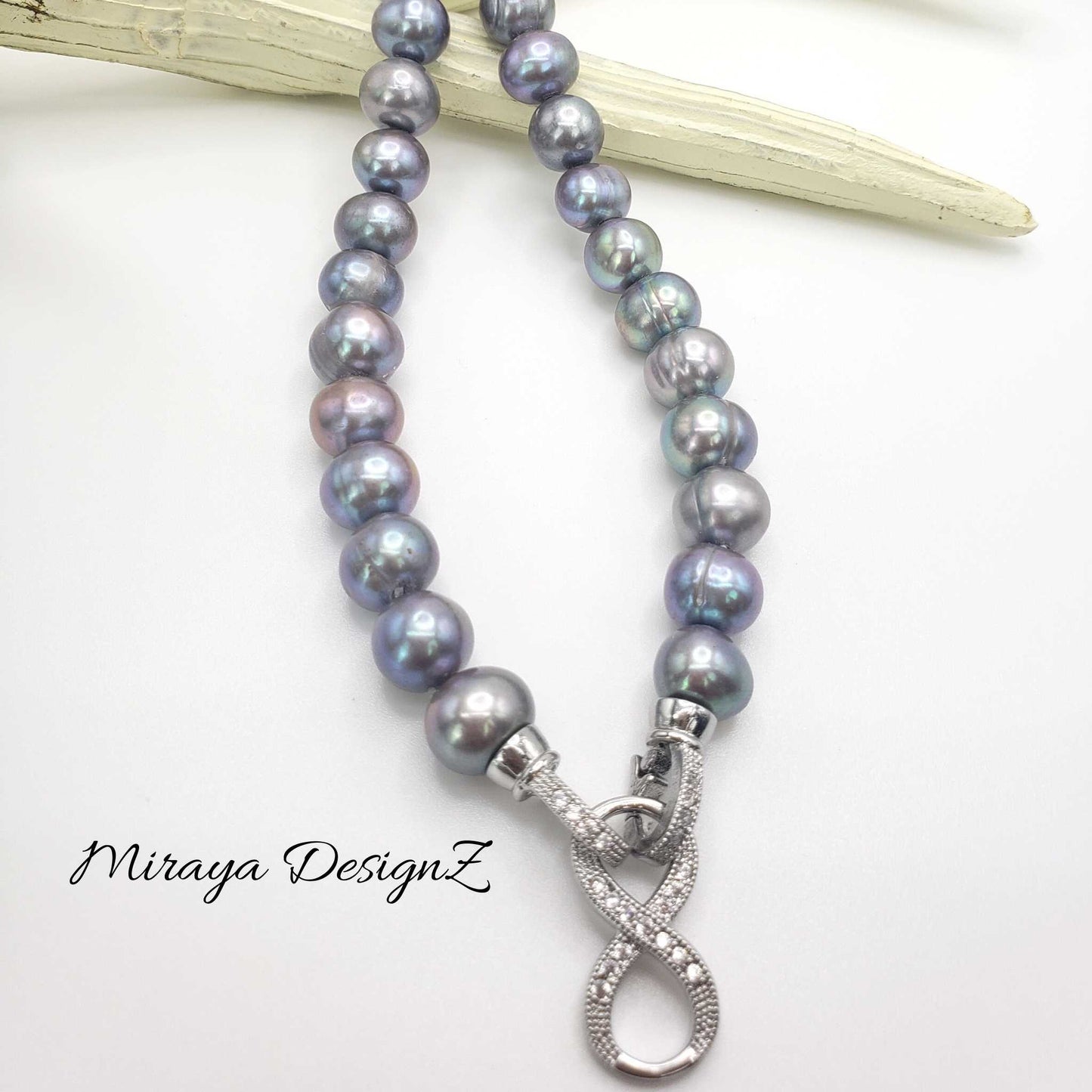 Silver Gray Pearl Necklace