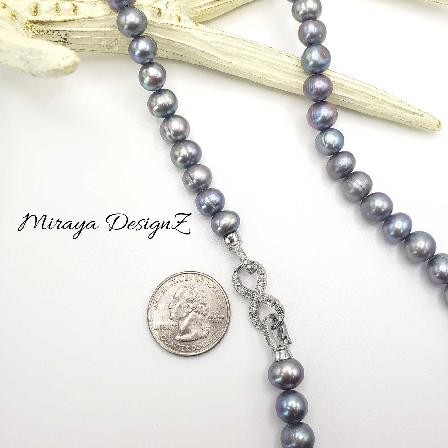 Silver Gray Pearl Necklace
