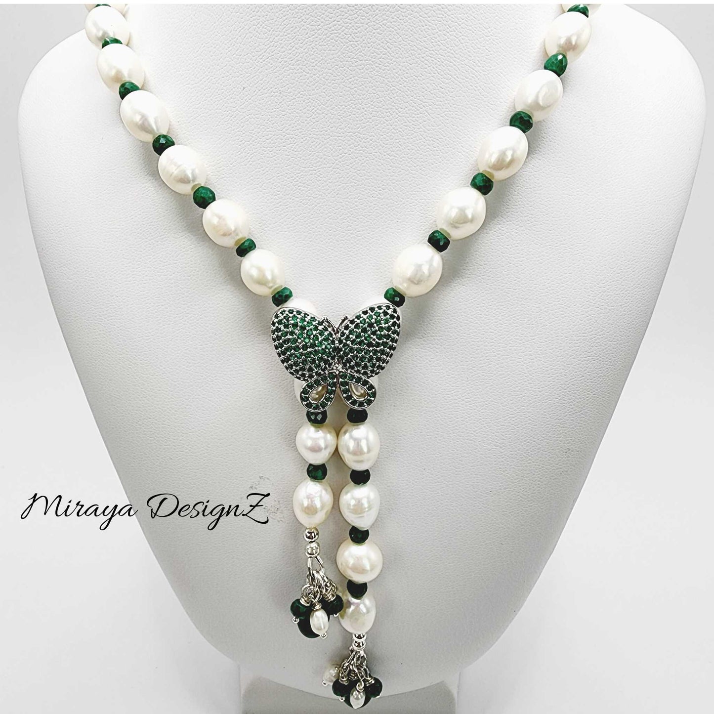 green-butterfly-pearl-necklace