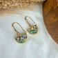 Gold Multi Color Mojave Turquoise Dangle Earrings: Kintsugi Inspired Minimalist Rainbow Earrings