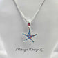 Blue Mother of Pearl Shell Starfish Necklace
