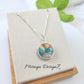 Blue & Orange Oyster Turquoise Necklace - Round