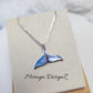 Blue Mother of Pearl Shell Whale Tail Necklace