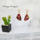 Pink Mojave Turquoise Teardrop Flower Earring