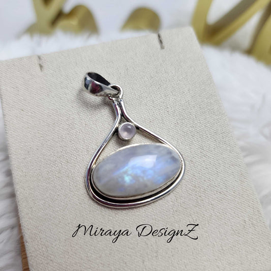 Moonstone and Rose Quartz Pendant