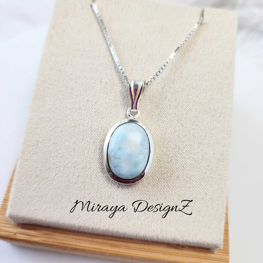 Oval Larimar Necklace