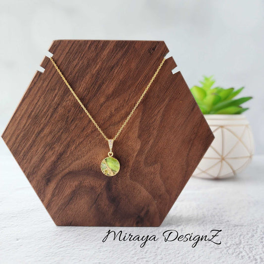 Round Mojave Turquoise Necklace - Light Green