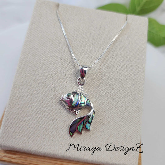 Abalone Shell GoldFish Necklace