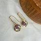 Gold Multi Color Mojave Turquoise Dangle Earrings: Kintsugi Inspired Minimalist Rainbow Earrings