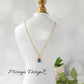 Minimalist Teardrop Necklace - Orange Turquoise
