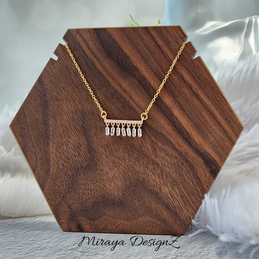 Zircon Tassels Necklace