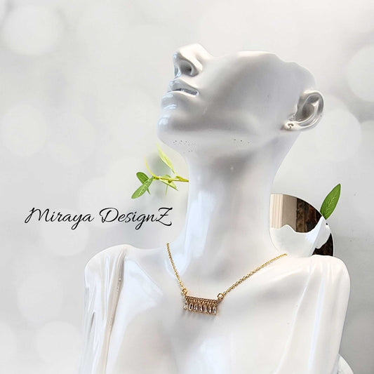 Zircon Tassels Necklace