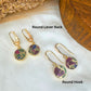 Gold Multi Color Mojave Turquoise Dangle Earrings: Kintsugi Inspired Minimalist Rainbow Earrings