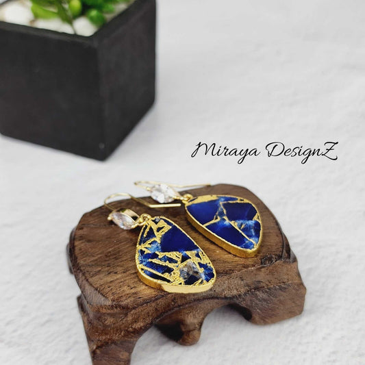 Blue Mojave Turquoise Teardrop Earring