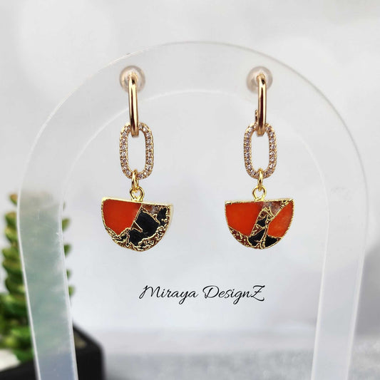 Mojave Turquoise Earring - Orange Black