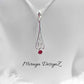 Tiny Ruby Sterling Silver Necklace